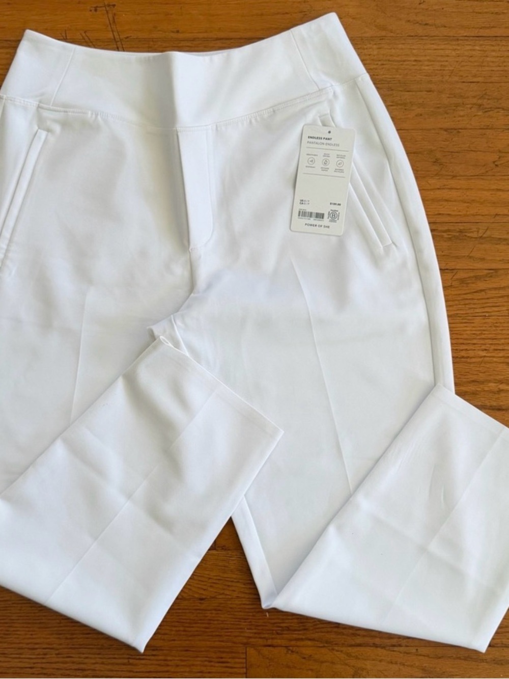 Athleta White Cropped Straight-Leg Ankle Pants - Picture 3 of 13